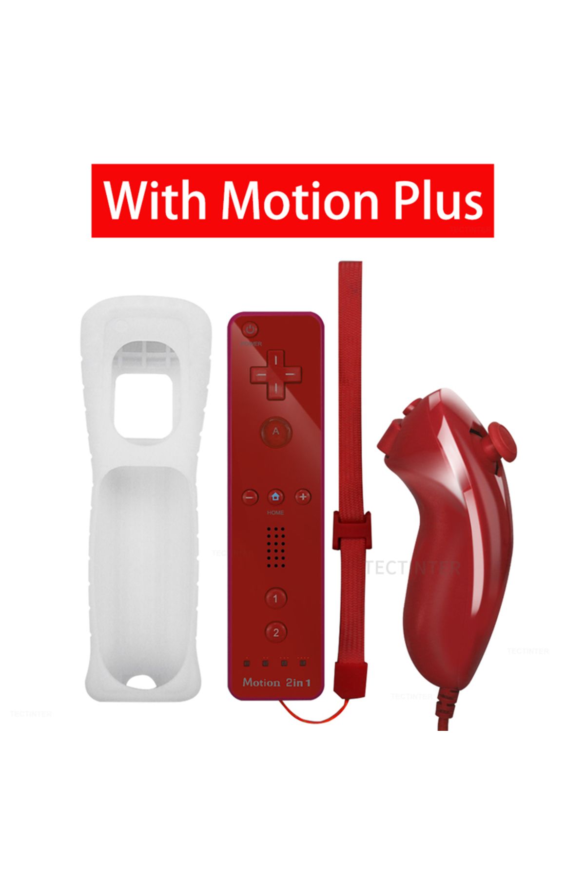 TECTINTER-لوحة ألعاب لاسلكية Rr مع جهاز تحكم Mp لجهاز تحكم Nintendo Wii وجهاز تحكم Nunchuck اختياري وMotion Plus 1