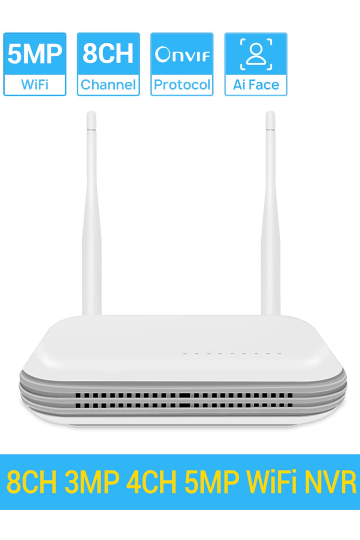 HAMROLTE-None EU Plug Wifi NVR Mini 8CH 5MP XMeye WIFI Video Recorder For Wireless Security System TF Card Sl 7