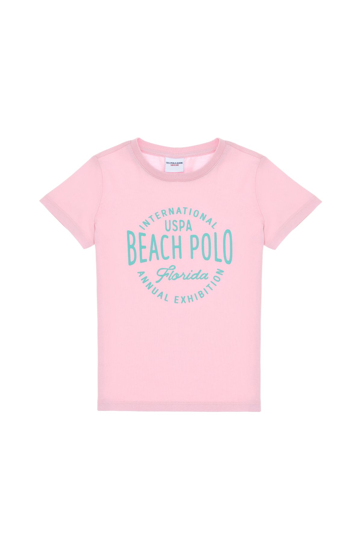 تی شرت یقه خدمه صورتی روشن پسرانه 50307129-vr078 U.S. Polo Assn.