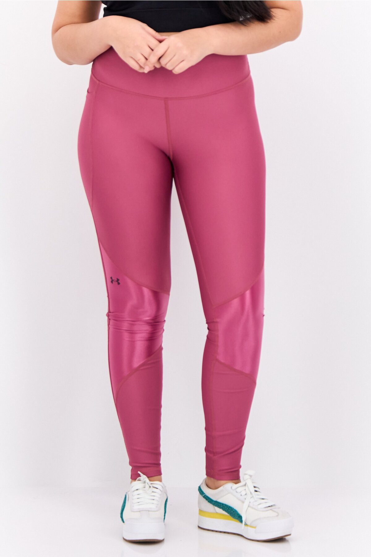 Under Armour-Women Sportswear Fit Brand Logo Training Leggings, Old Pink 1