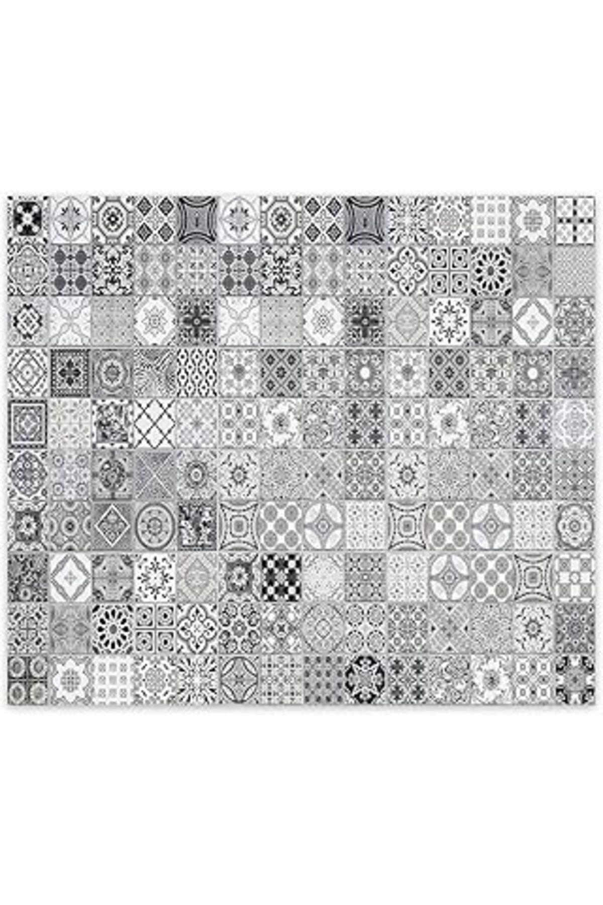 NexGen Decorita 10011506005 Karakalem Desen Cam Ocak Arkası Koruyucu, 52Cm X 60Cm