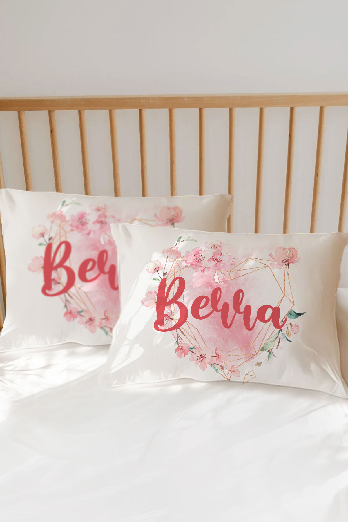 Custom Printed 100% Cotton Baby Pillowcase Flowers