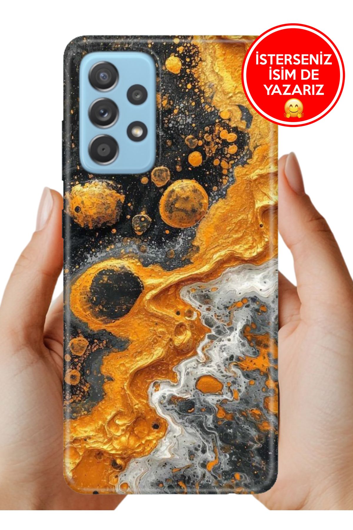 Cekuonline Samsung Galaxy A23 Kılıf Kamera Korumalı Full Desen Arka Silikon Krater