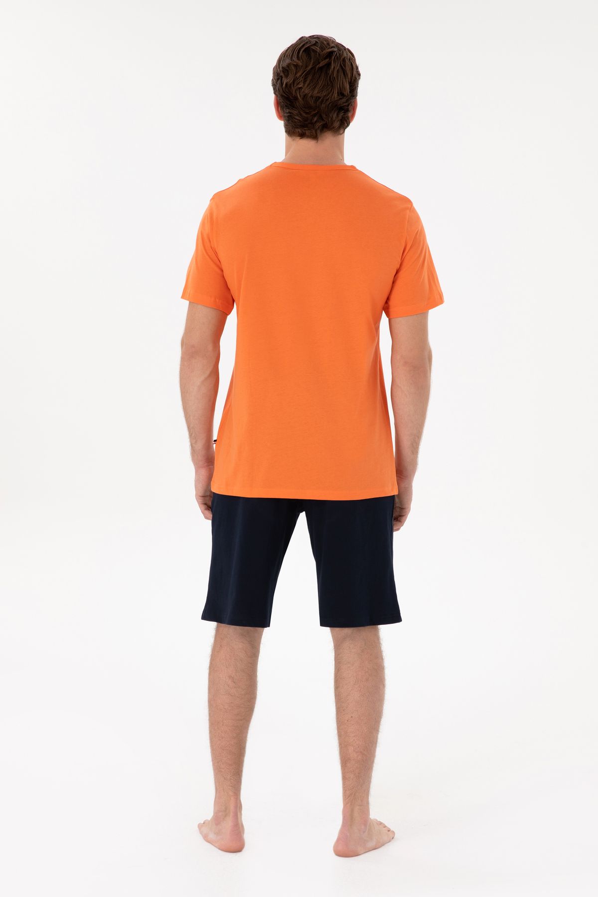 U.S. Polo Assn.-Men's Crew Neck Orange Pajama Set 50309163 -Vr051 5