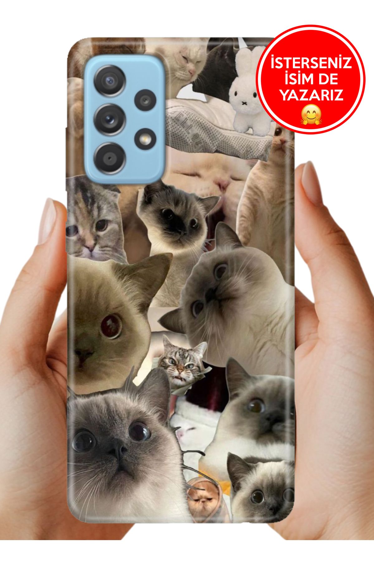 Cekuonline Samsung Galaxy A23 Kılıf 0.35 mm Resimli Silikon Karma Kediler