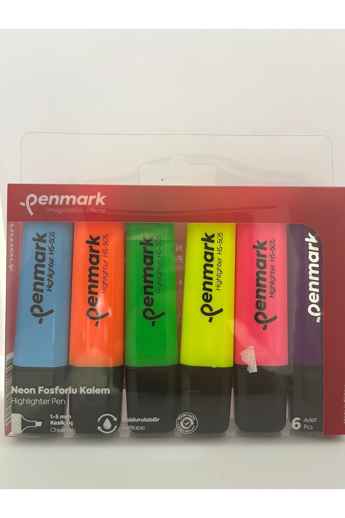 1000 çeşit hediye dünyası Penmark Neon Fosforlu 6 lı keçeli kalem ...