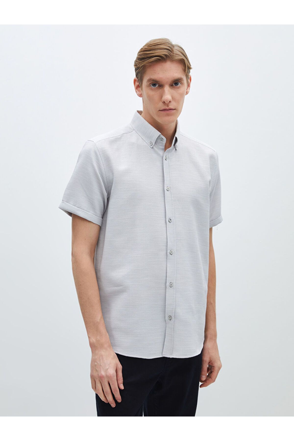 LC Waikiki Yeni Sezon Slim Fit Kisa Kollu Armurlu Erkek Gomlek - S45850Z8