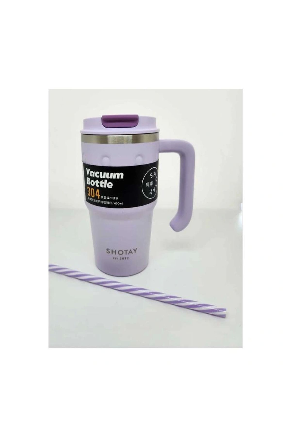 Shotay-Steel Mug 8169 - 650 Ml, for Use with Straw and Without Straw 4