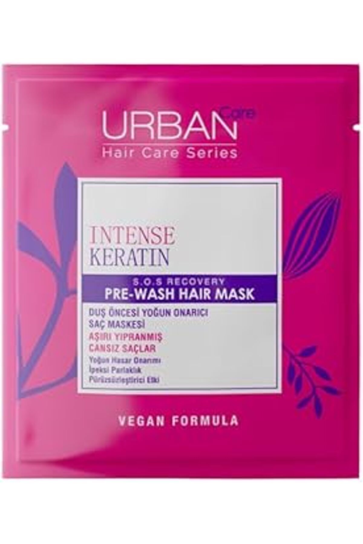 NZM TİCARET Intense Keratin Aşırı Yıpranmış Saçlara Özel Duş Öncesi Saç Bakım Maskesi 50 Ml- Vegan