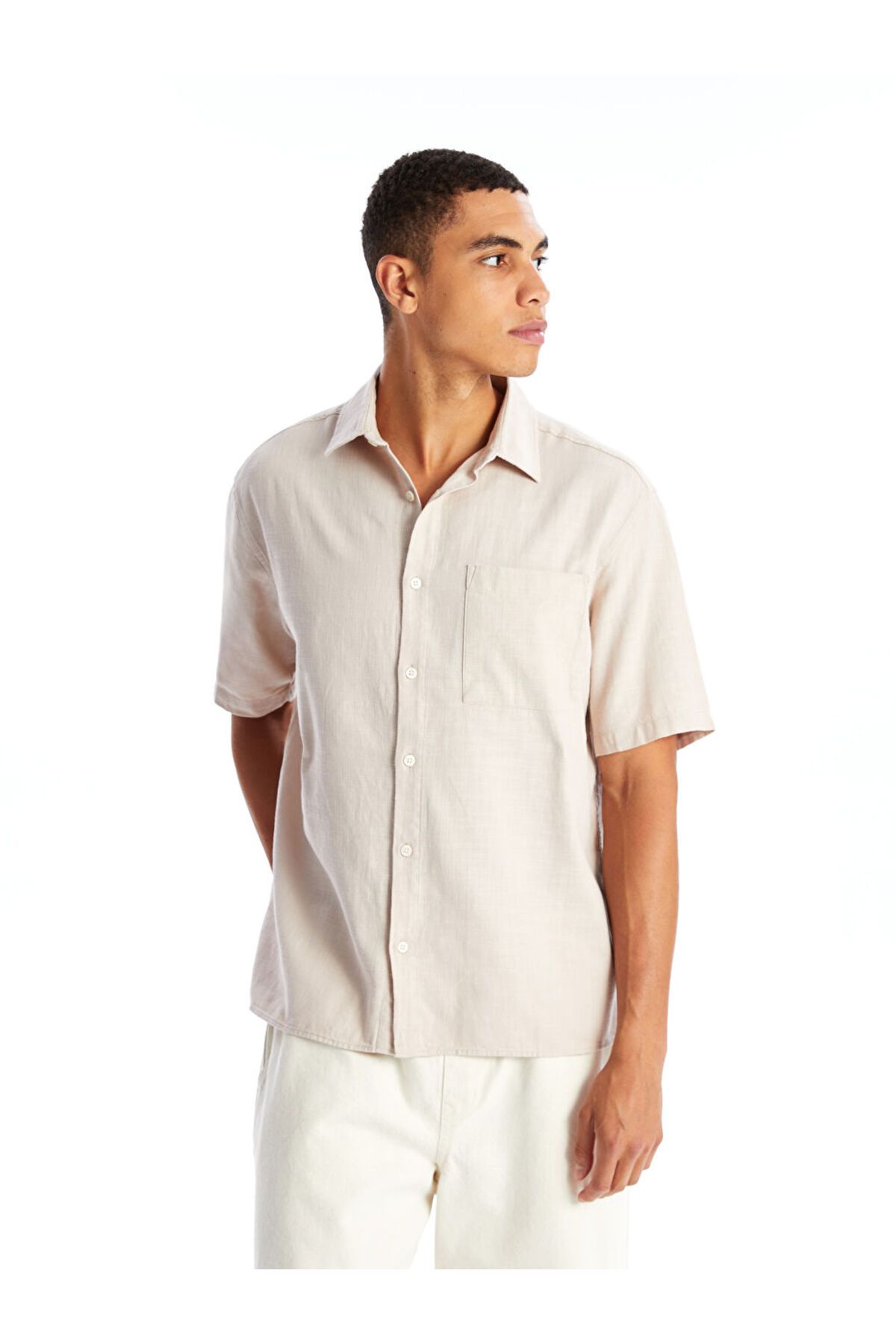 LC Waikiki Yeni Sezon Regular Fit Kisa Kollu Poplin Erkek Gomlek - S4NT20Z8