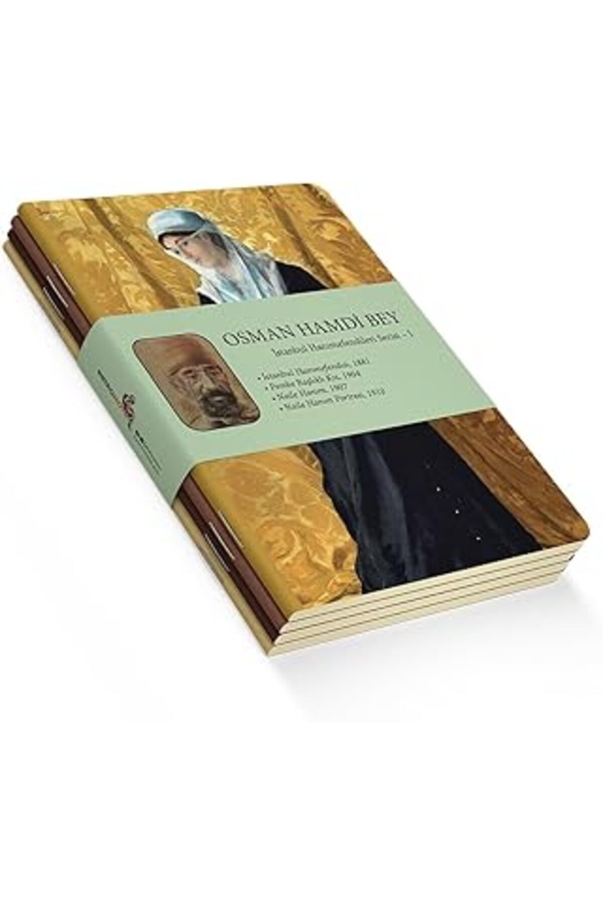 robotrend Retronote İstanbul Hanımefendileri Serisi I - A5, Osman Hamdi Bey 4'Lü Defter Seti I, Çizgisiz, Top