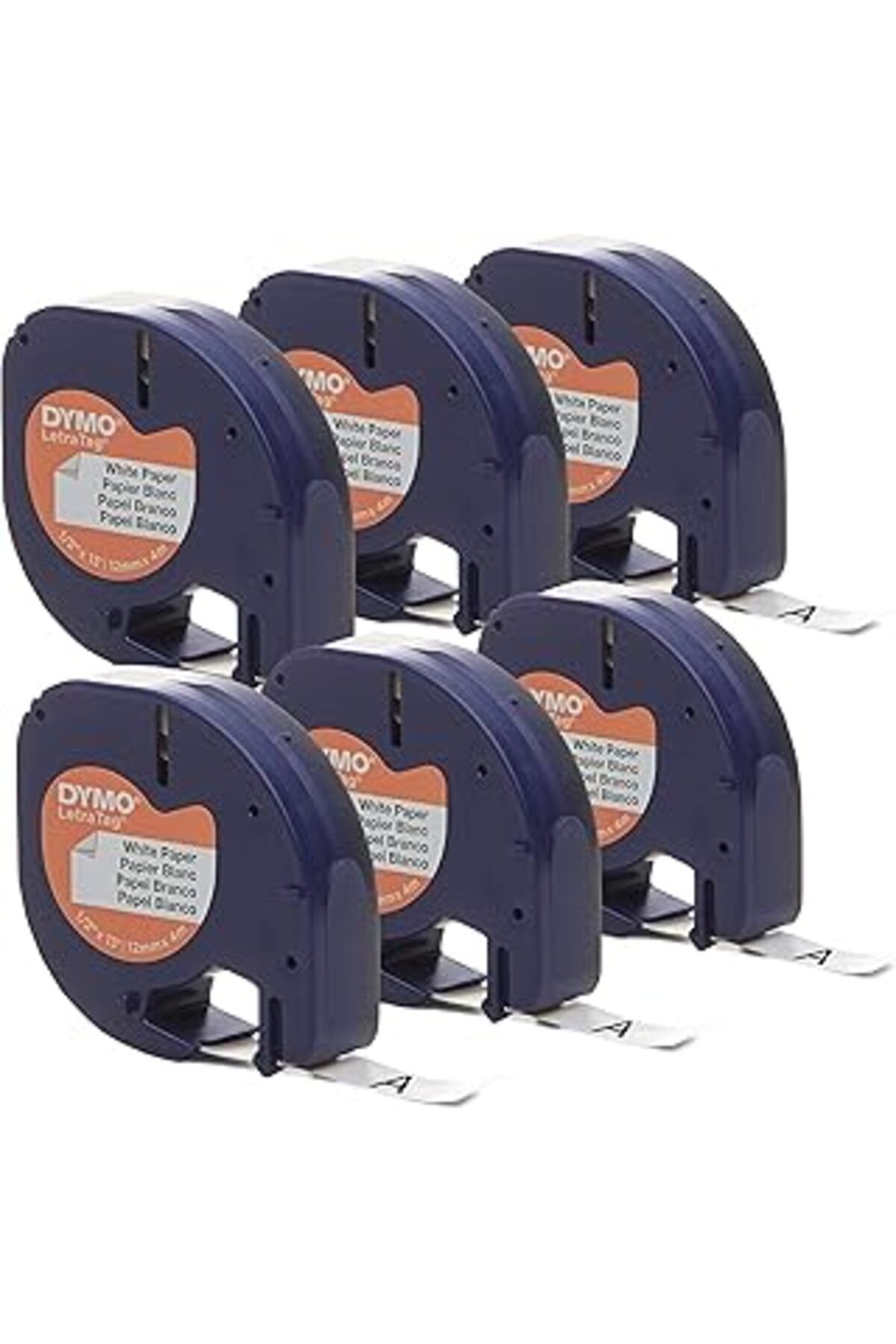 Karachil Dymo Letratag Etiket Makineleri Için Otantik Lt Kağıt Etiketleme Bandı, 1/2" (12 Mm), Beyaz Bant Üz