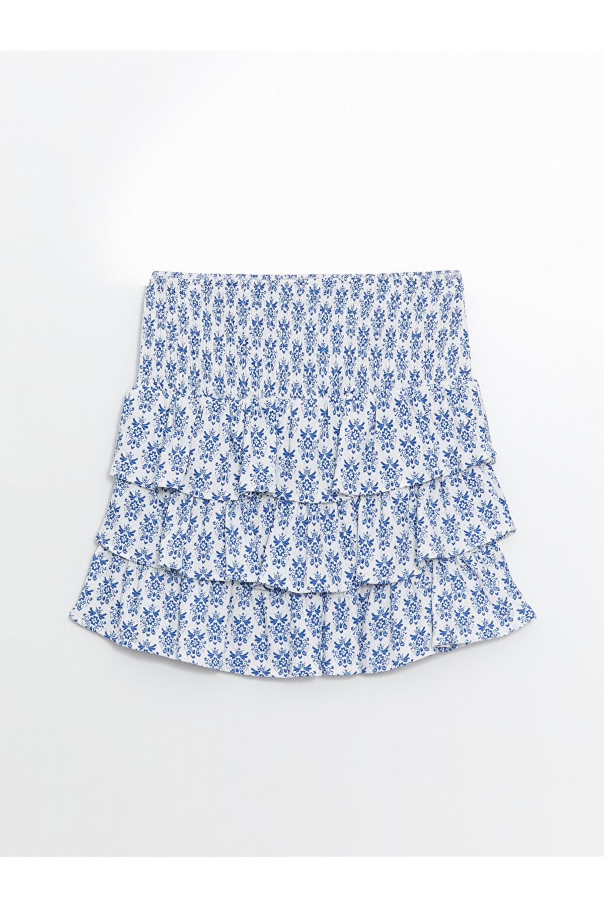 LC Waikiki-Lcw Women's Skirt with Elastic Waist and Patterned Ruffle Detail Fast Fashion 5
