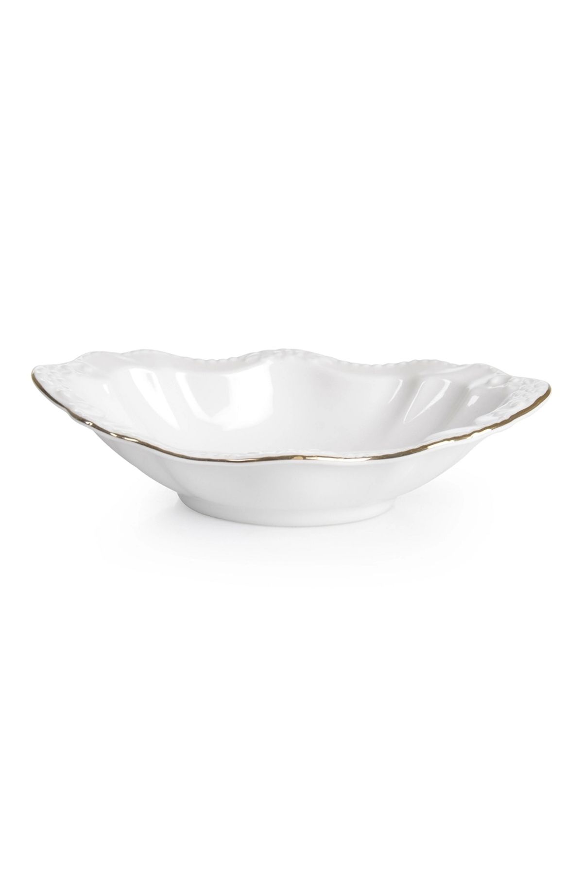 ByCaretta Porselen Oval Çerezlik 15.5 cm Beyaz 6 lı 03425