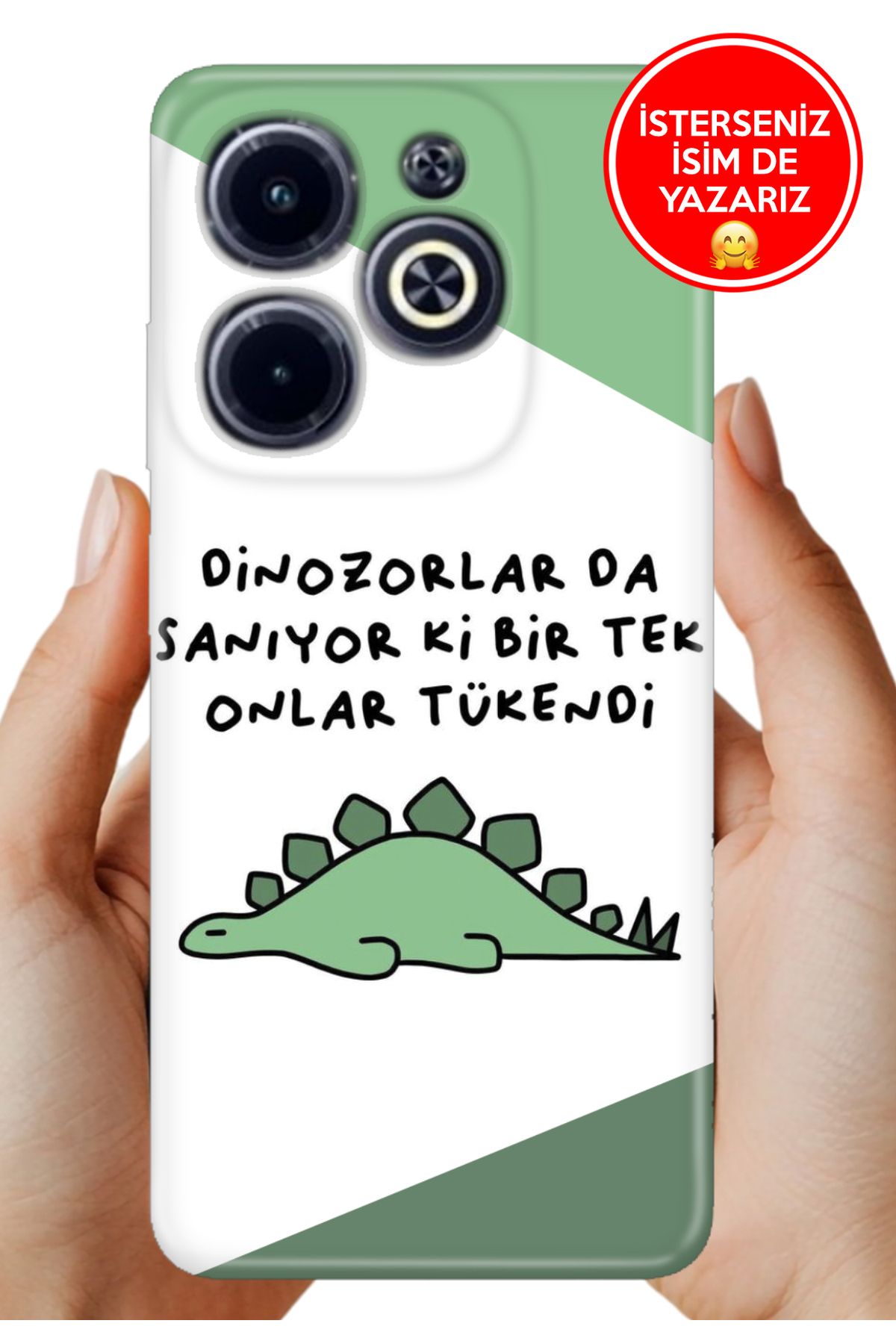 Cekuonline İnfinix Hot 40 Kılıf FullCover Resimli Desenli Silikon Dinazorlar