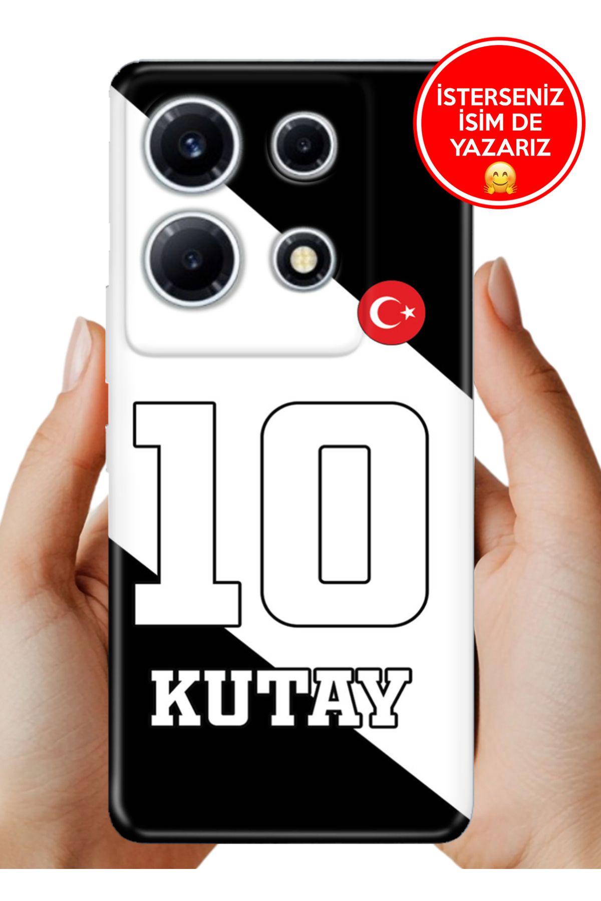 Cekuonline İnfinix Note 30 Vip 6.67" Kılıf Kişiye Özel İsim Yazılı Forma Tasarım Silikon Zigzag