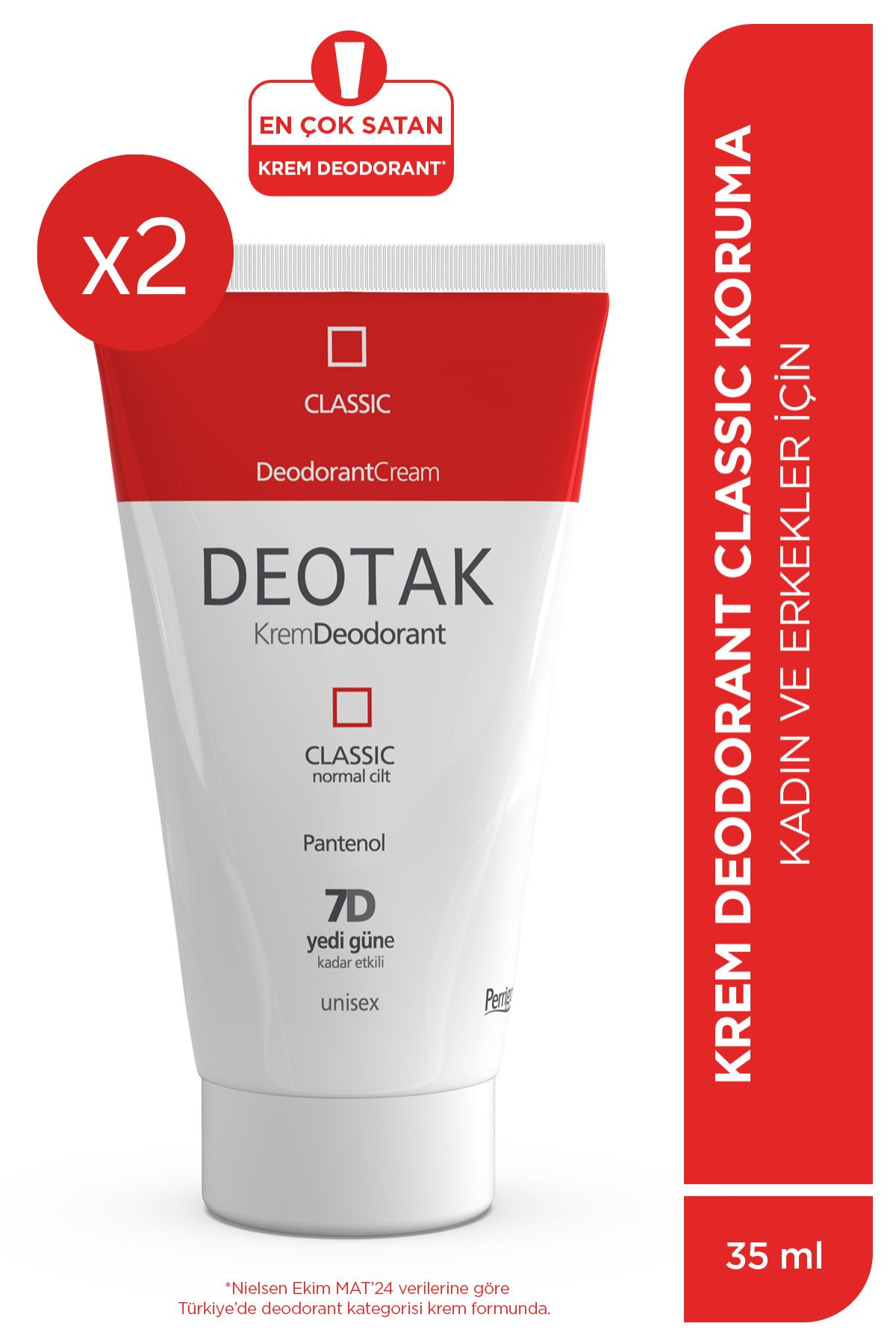 کرم محافظ کلاسیک دئودورانت موثر تا 7 روز 35 میلی لیتر x 2 عدد Deotak