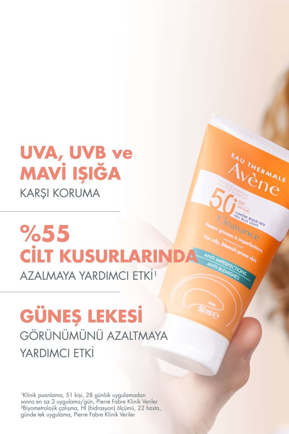 کرم ضد آفتاب با SPF50 بالا برای پوست های چرب و مستعد آکنه 50 میلی لیتر Avene