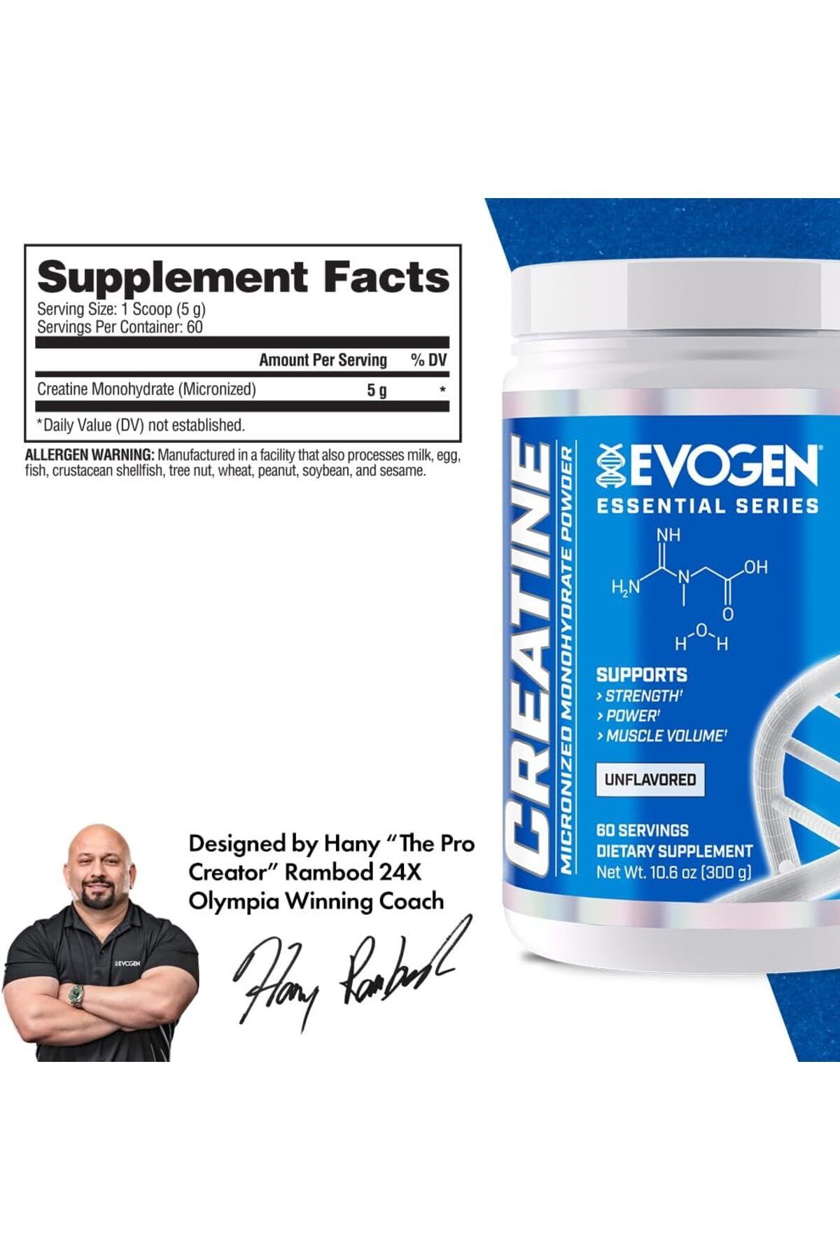 EVOGEN-Evogen Creatine Monohydrate Mico 5.G Unflavored 60 Srv 2