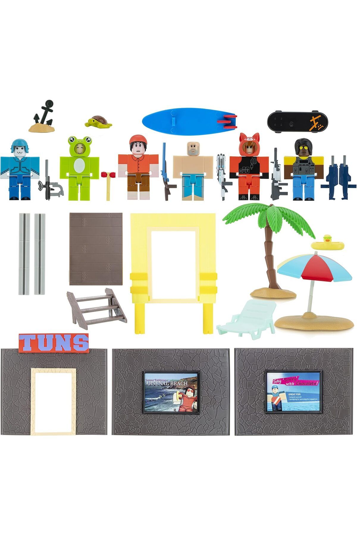 Roblox-ROB0599 Action Collection-Arsenal: Operation Beach Day Deluxe Playset [Includes Exclusive Vir 7