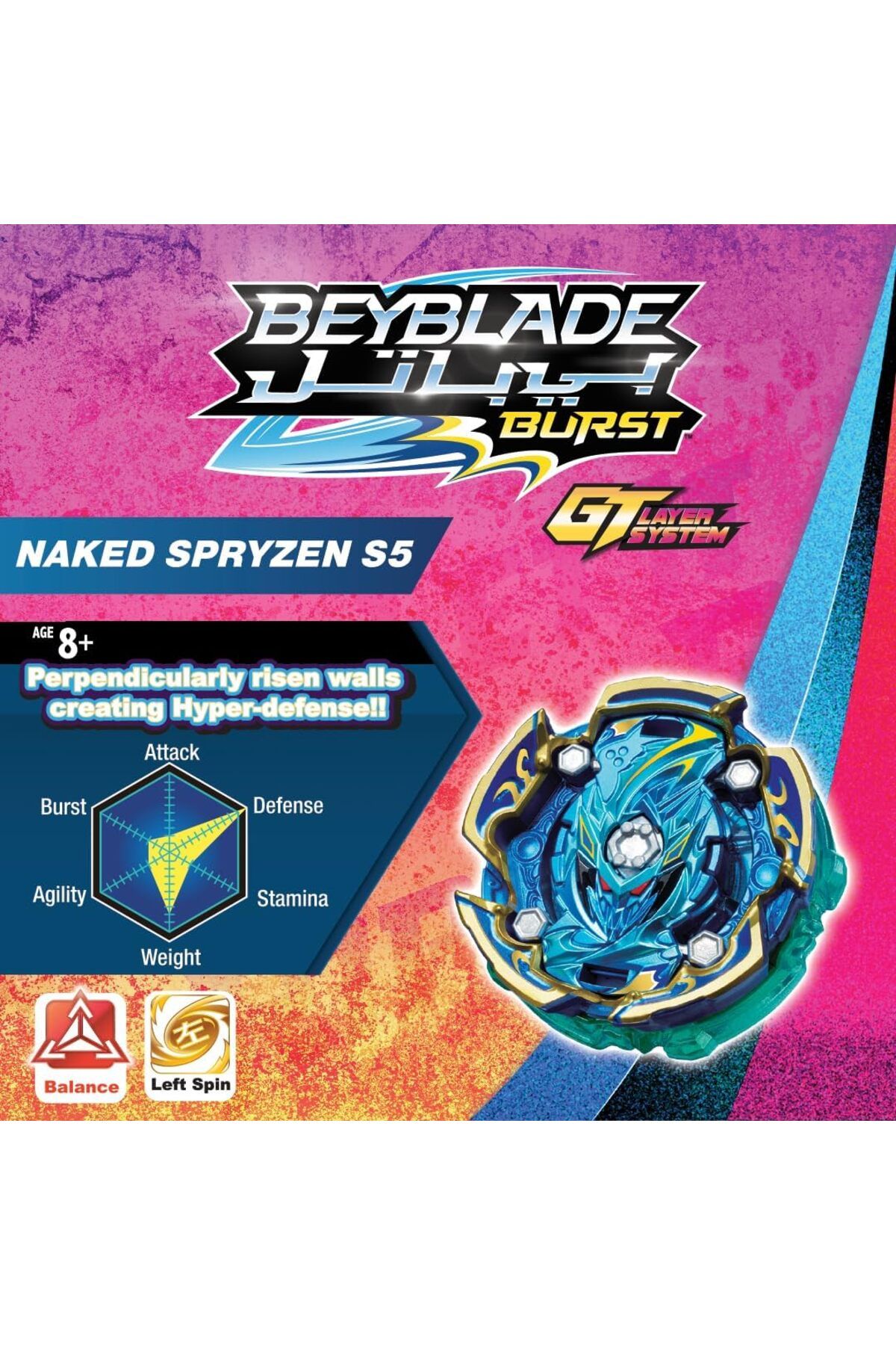 BEYBLADE-Takara Tomy-Beyblade-Beybattle Burst S4 W3 Naked Spryzen S5 9