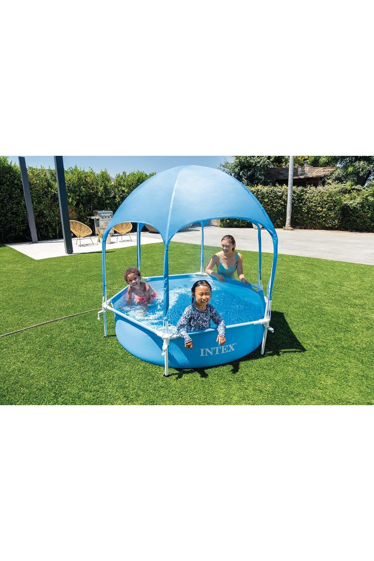 Intex-28209EP Canopy Metal Frame Above Ground Swimming Pool: 6ft x 15in – Built-in Canopy Sprayer 5