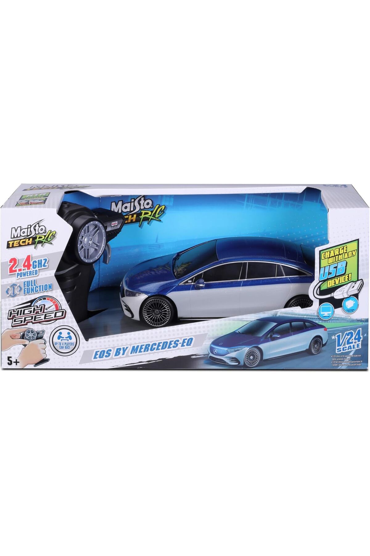 Maisto-1:24 Scale 2.4GHz Premium Mercedes-Benz EQS Remote Control Car Black 82341 5