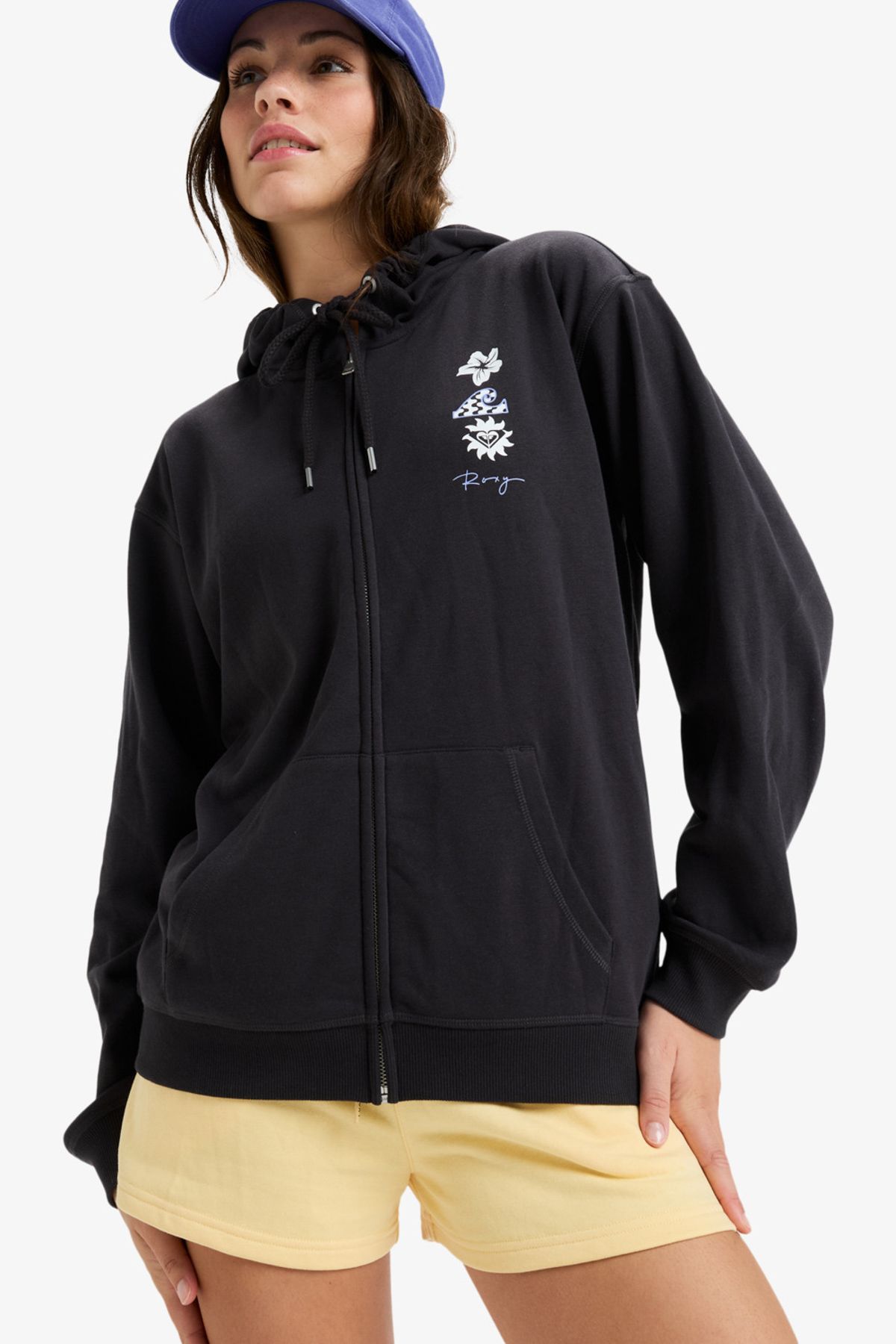 Roxy-Sweatshirt mit durchgehendem Reißverschluss für Damen – Algodon und Polyester Blend Terry Fleece 4