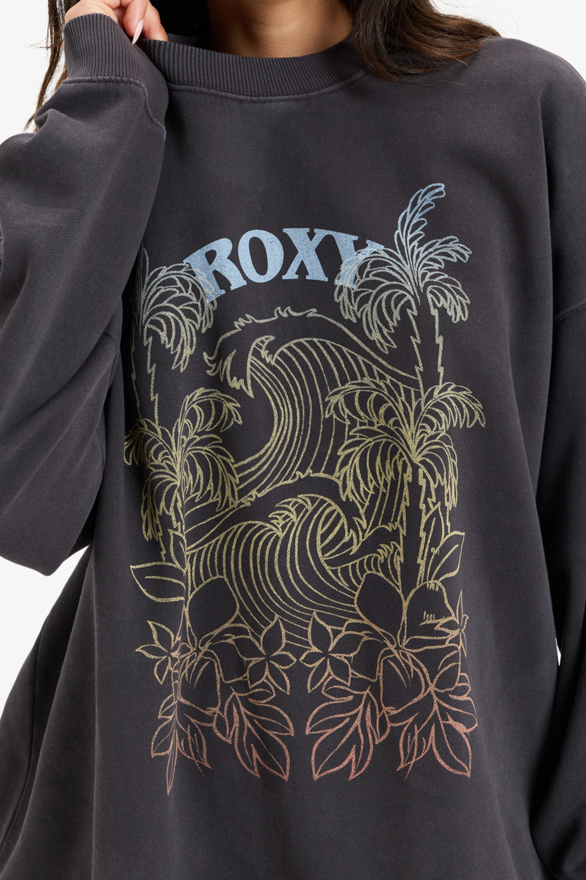 Roxy-Sweatshirt mit Rundhalsausschnitt für Damen – 55 % Algodon, 25 % recyceltes Algodon-Stoff 3
