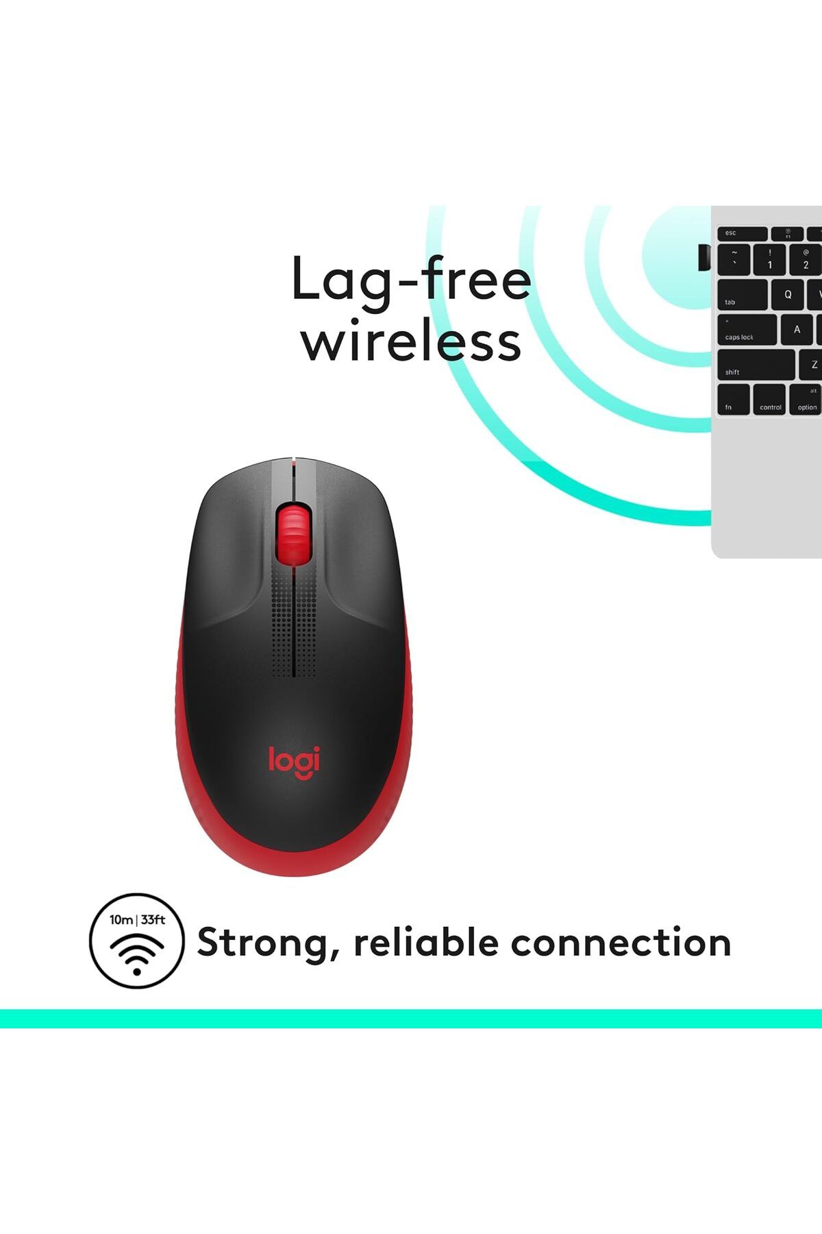 logitech-ماوس لاسلكي M190، تصميم منحني مناسب للاستخدام باليدين بالكامل، بطارية تدوم 18 شهرًا مع توفير الطاقة 3