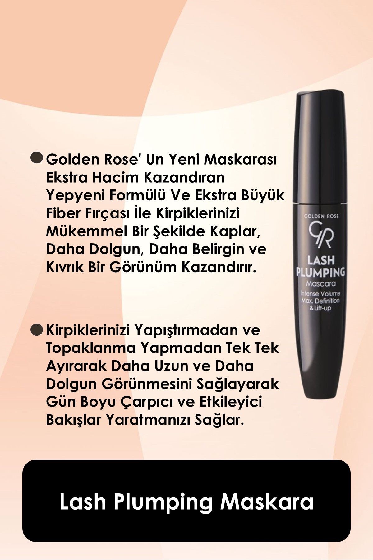 ریمل پر کننده مژه - مشکی - ریمل حجم دهنده - 8691190121655 Golden Rose