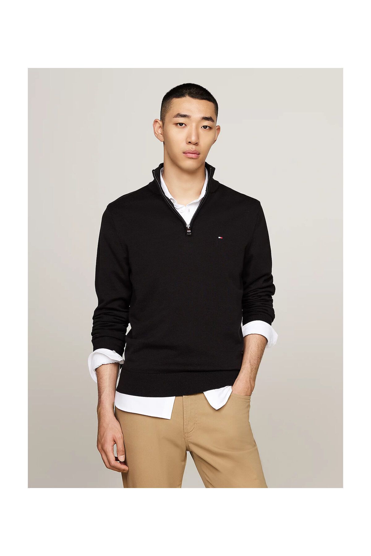 Tommy Hilfiger-ESSENTIAL BUMBAC ZIP MOCK 1