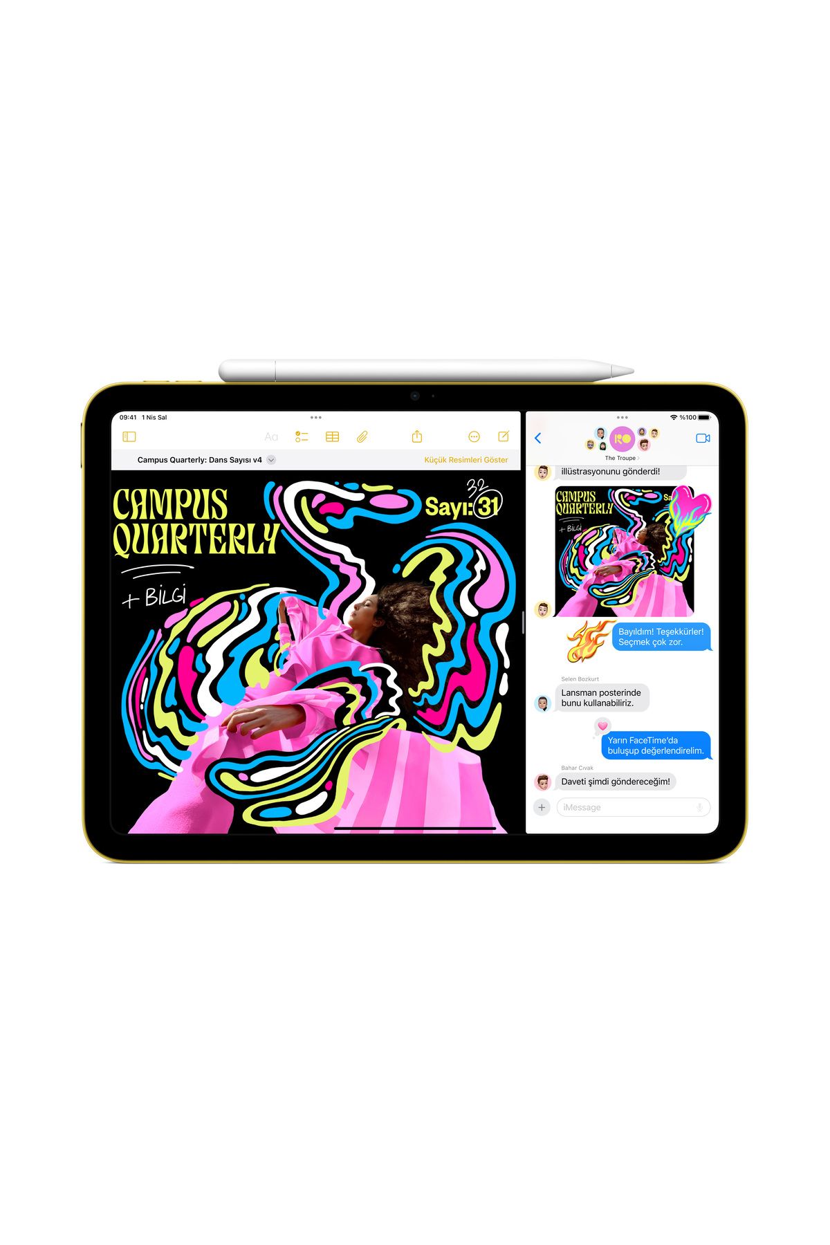 11" iPad Wi-Fi 128GB - Sarı - 4