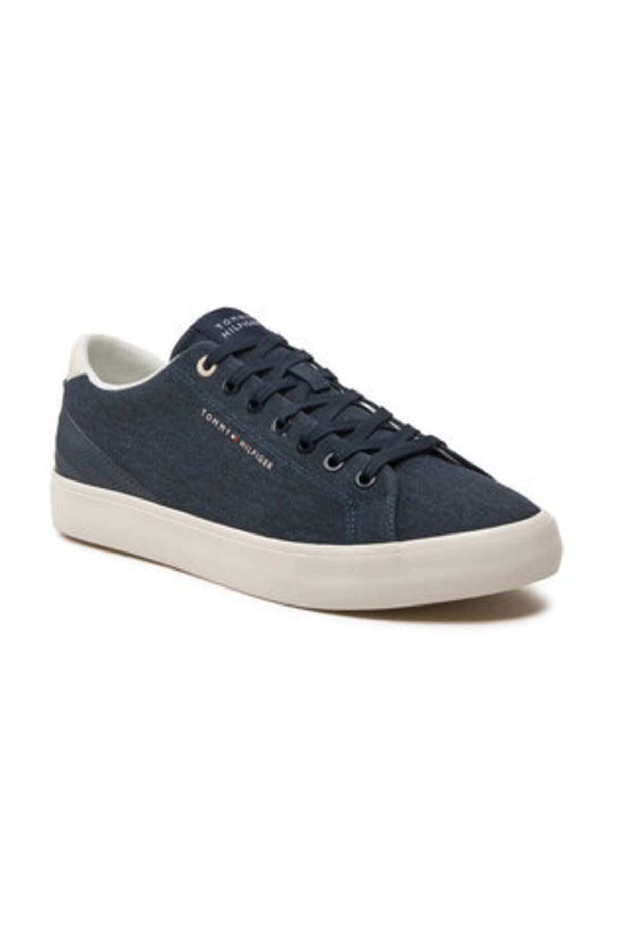 اسنیکر آبی مردانه کفش ورزشی چرمی کم سلام ولتاژ دریایی Tommy Hilfiger