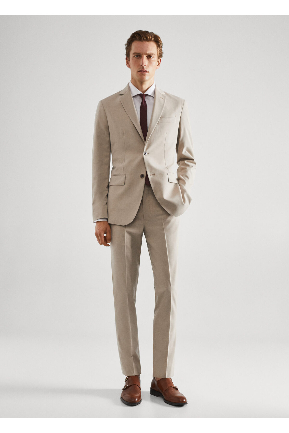 ژاکت مردانه بژ منگو | 57140550 اورجینال - تصویر 4