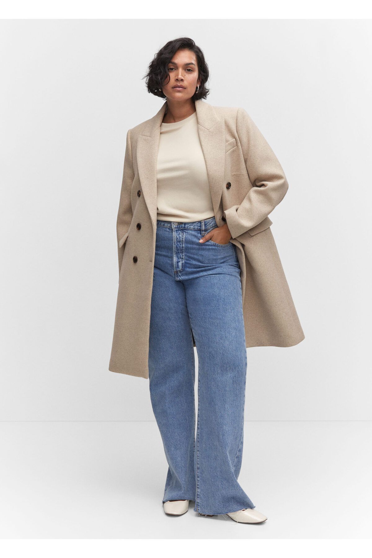 MANGO-Tan Women's Coat 57015141 4