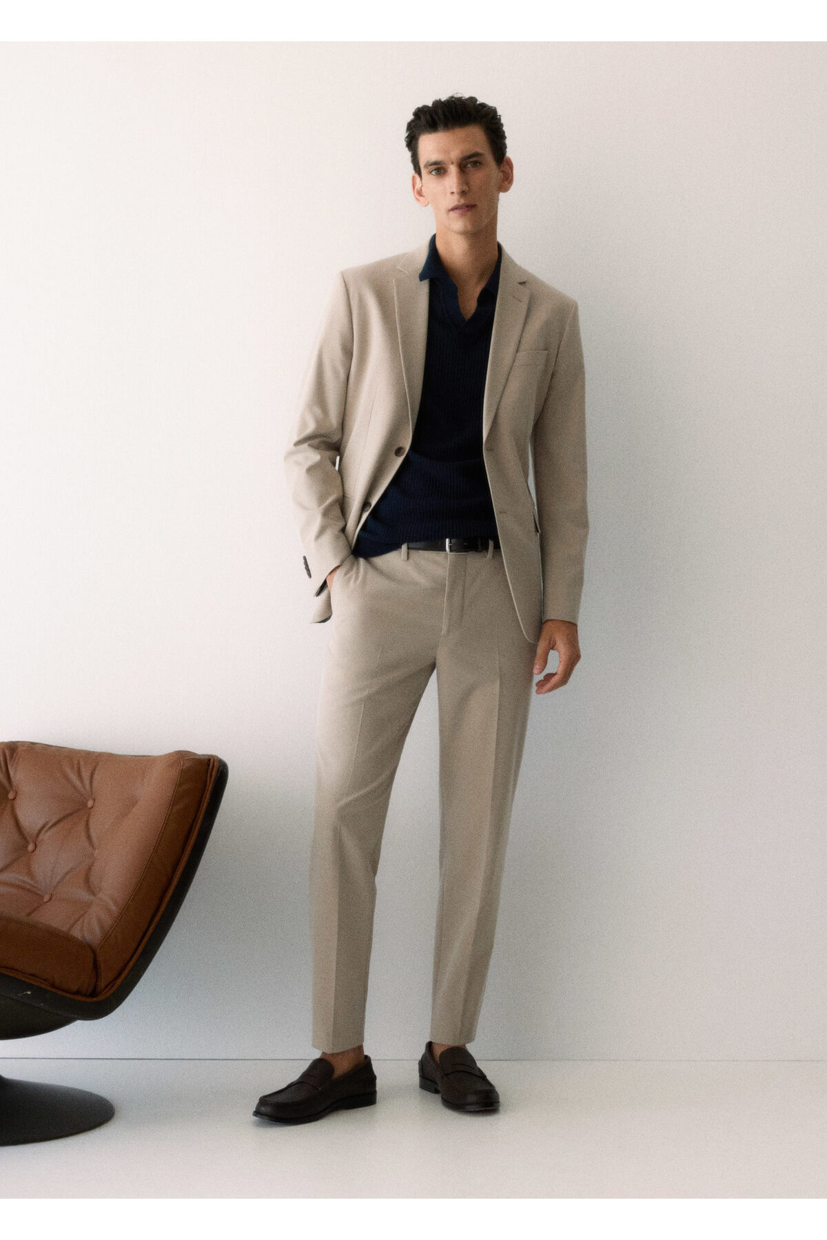 ژاکت مردانه بژ منگو | 57140550 اورجینال - تصویر 9