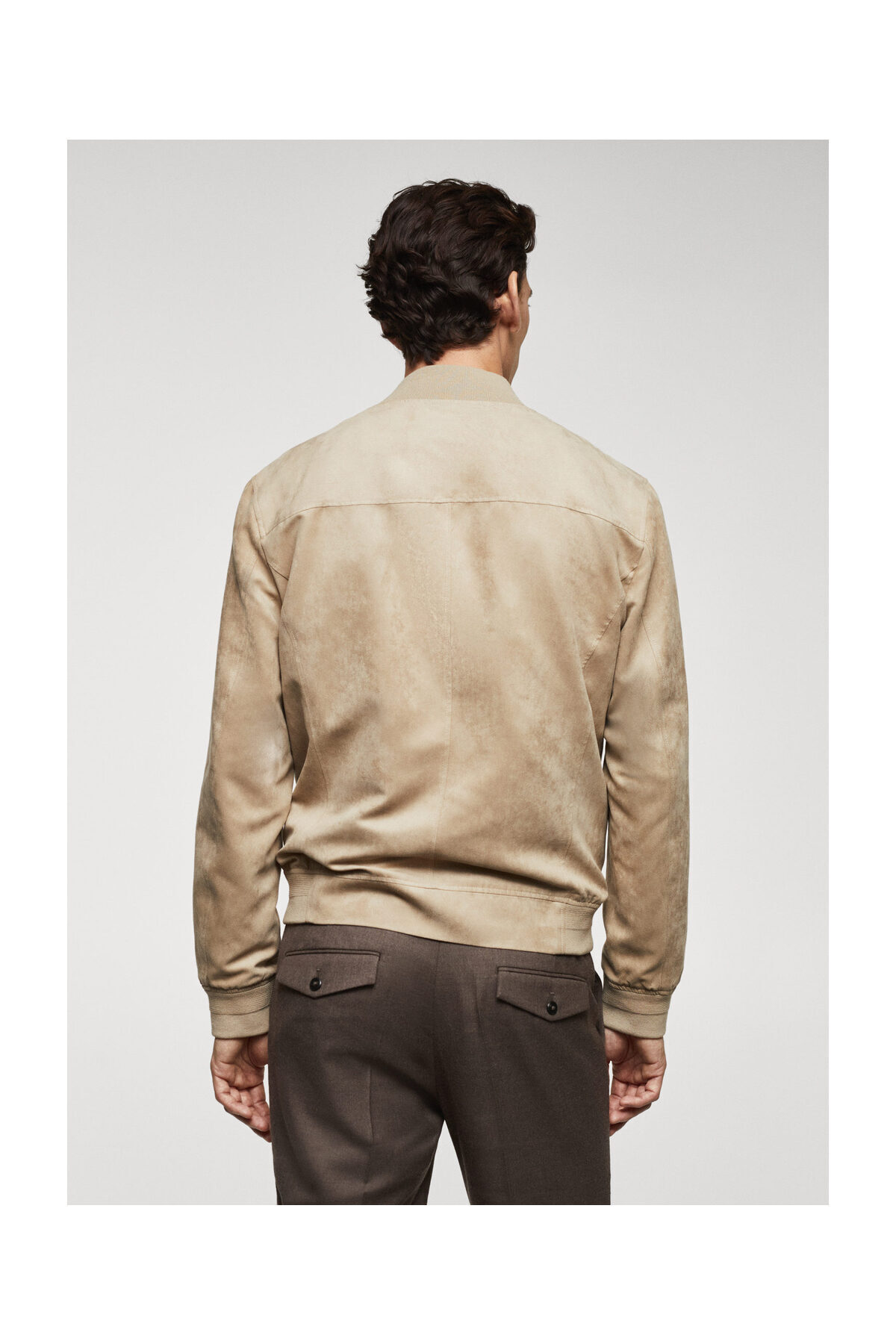 MANGO Man-Suede-effect bomber jacket 6