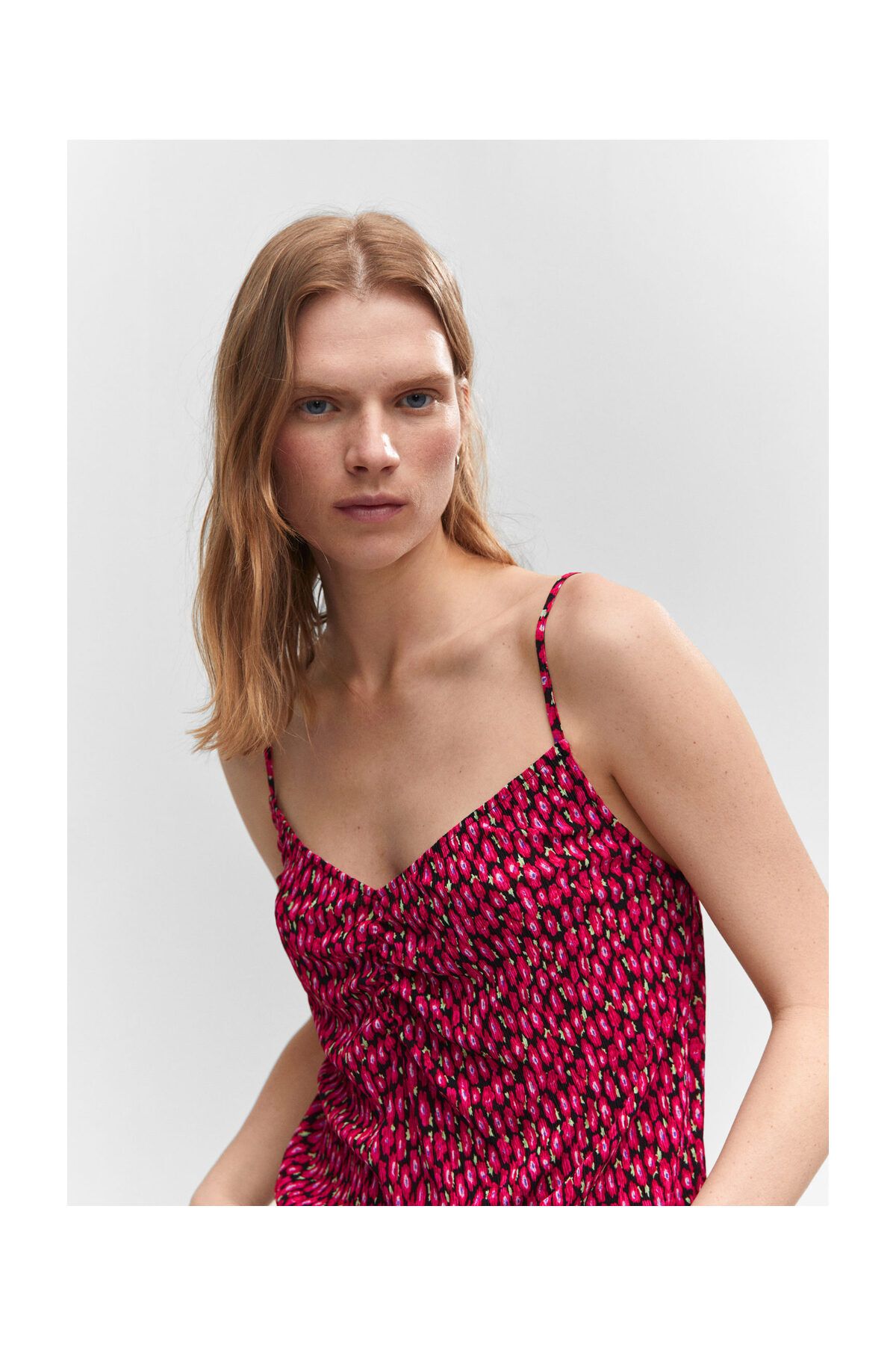MANGO Woman-Print ruched top 3