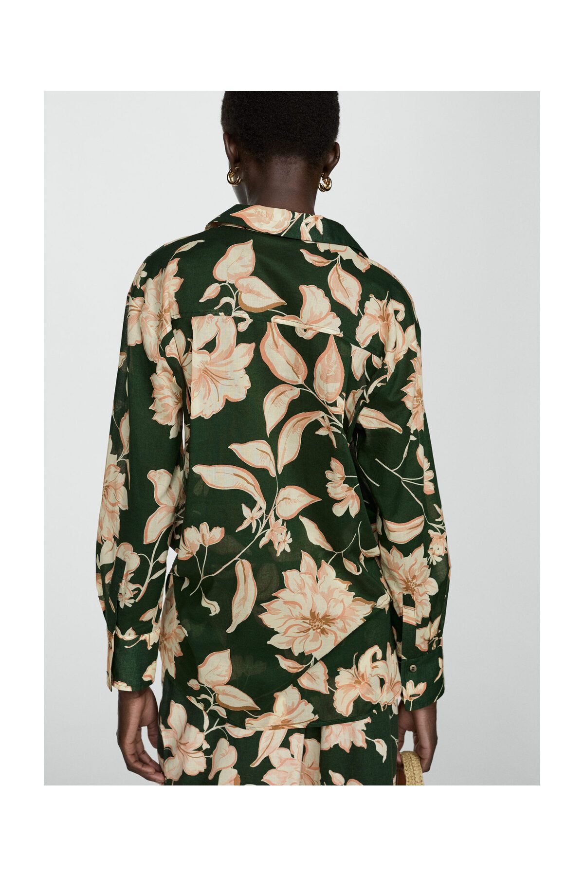 MANGO Woman-Cotton flower shirt 7