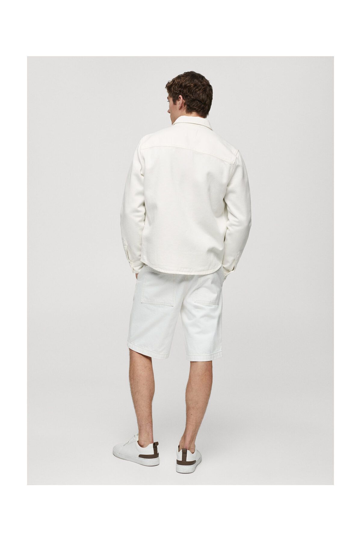 MANGO Man-Regular-fit cotton and linen overshirt 11
