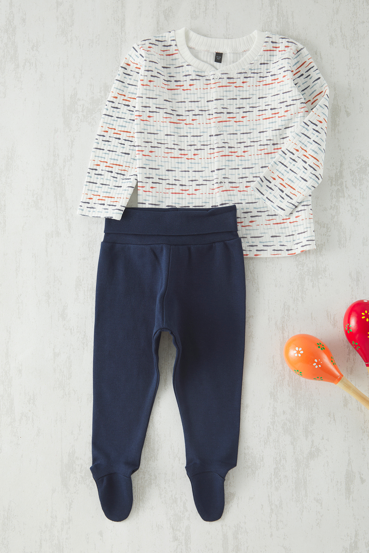Trendyolmilla Kids Ekru*001 Unisex %100 Pamuk Baskılı Örme Alt-Üst Takım TKDSS25AU00102