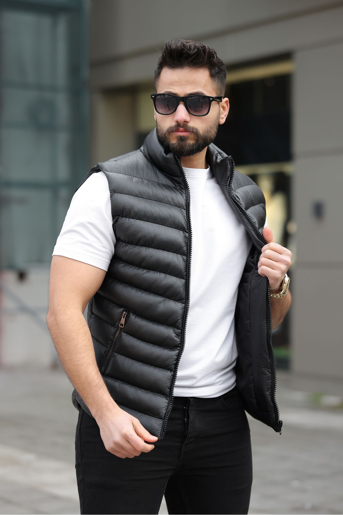 S&M CLOTHİNG-Premium Inflatable Leather Vest 2