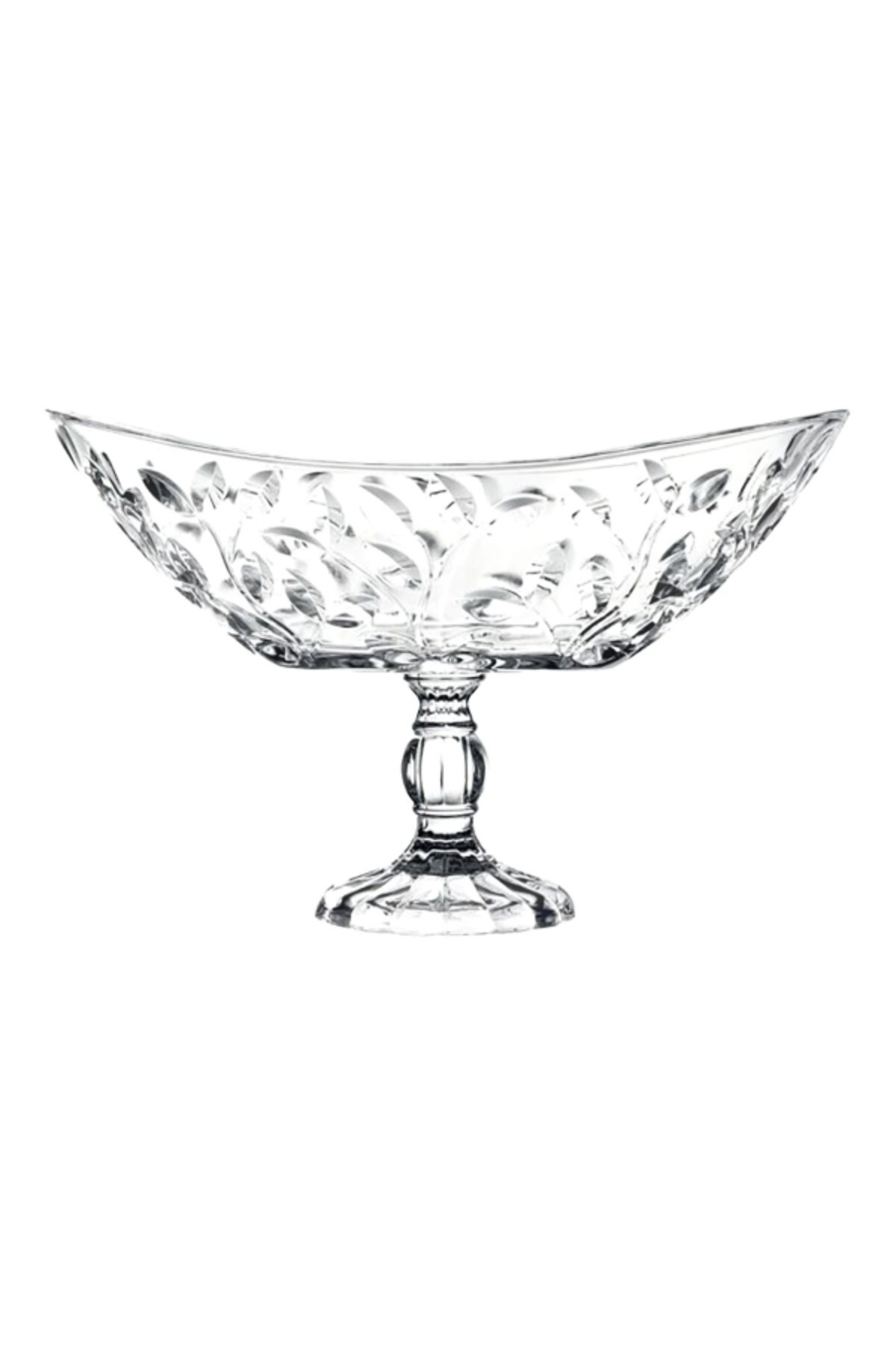 RCR-Laurus Avant-Garde Sophisticated Sleek Modern Stylish Crystal Glass Oval Bowl with Foot 2