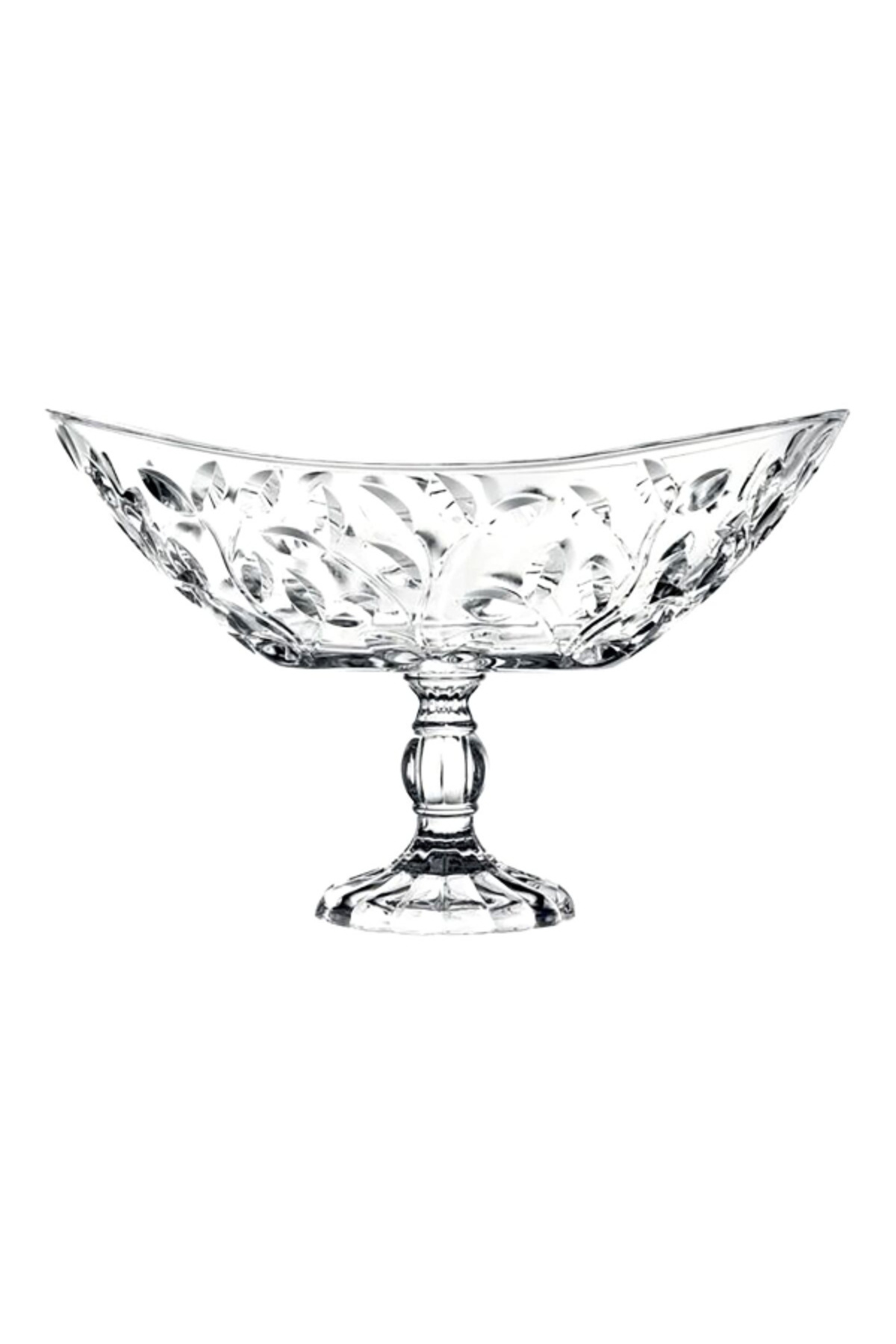 RCR-Laurus Avant-Garde Sophisticated Sleek Modern Stylish Crystal Glass Oval Bowl with Foot 1