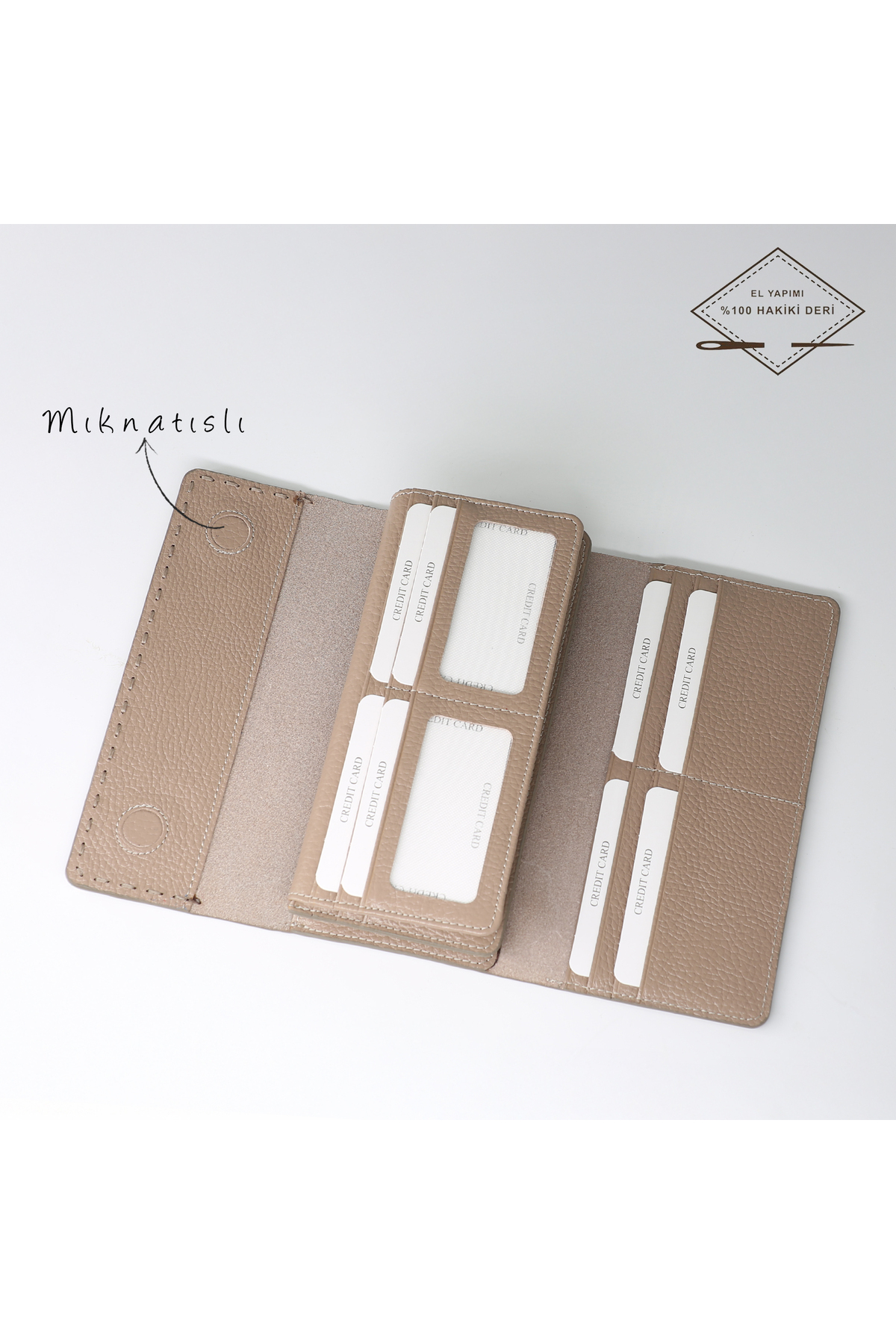 Women's Oversized Wallet with Genuine Leather Magnet
