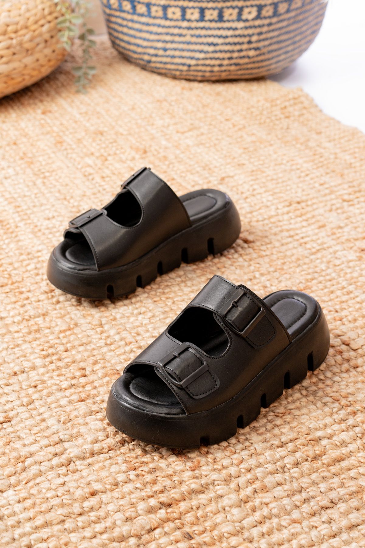 GNY AYAKKABI-Daily Comfortable Thick Sole Summer Double Buckle Sports Slippers 4