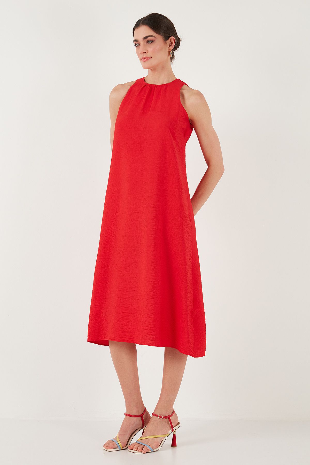 Lela-Rochie midi cu decolteu cu șarmuire cu croială normală ROCHIE 67810049 6