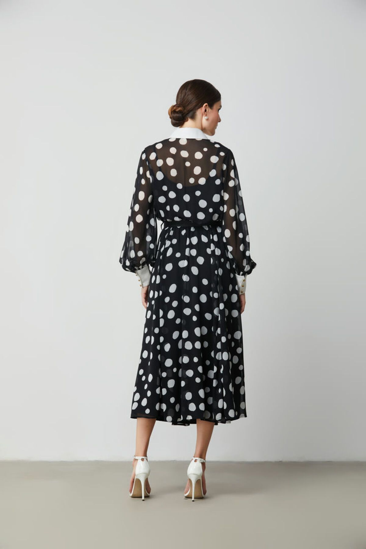 femi9-Polka dot chiffon dress 4