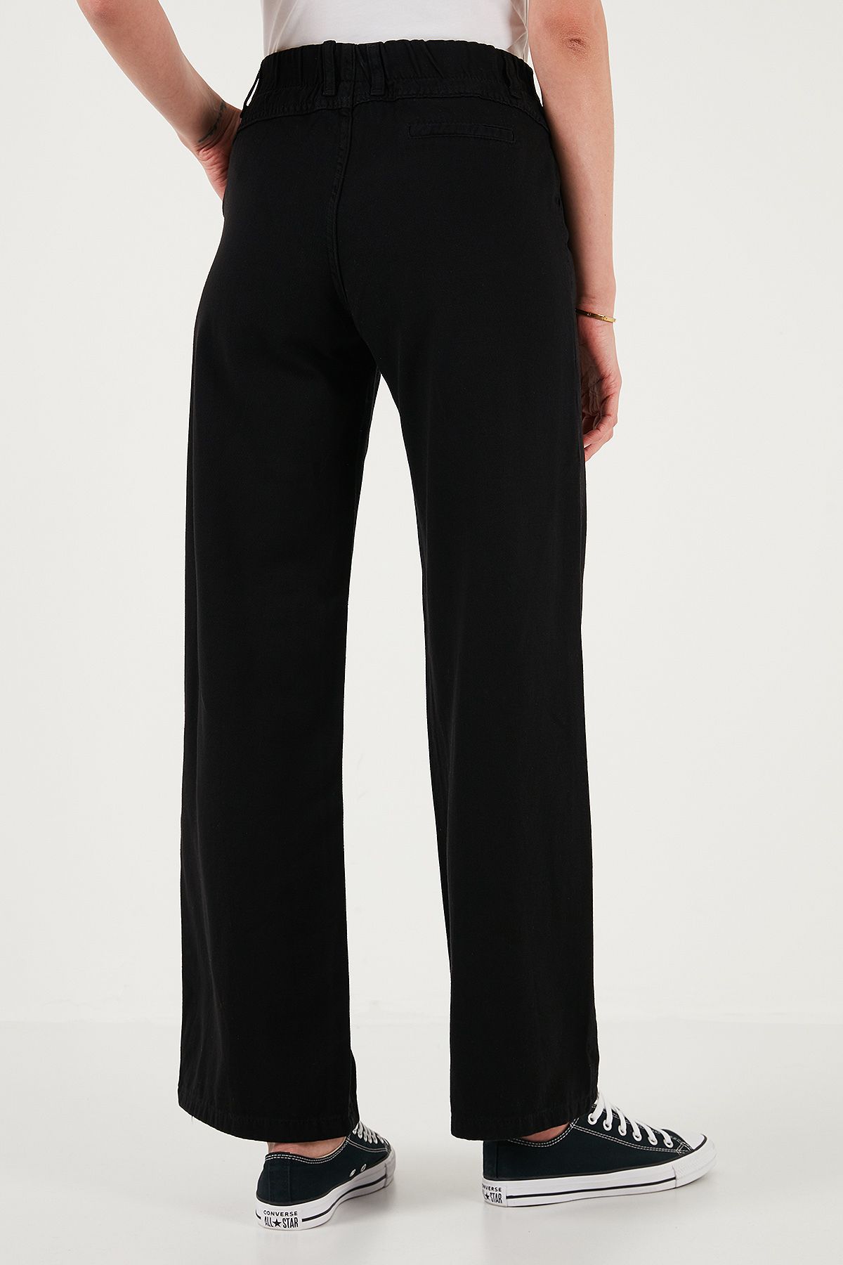 Lela-Cotton Standard Fit High Waist Wide Leg Pants Pants 668Yp5344 6
